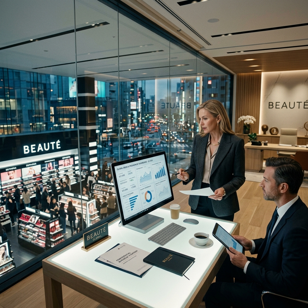 Corporate executive in a glass-walled office
