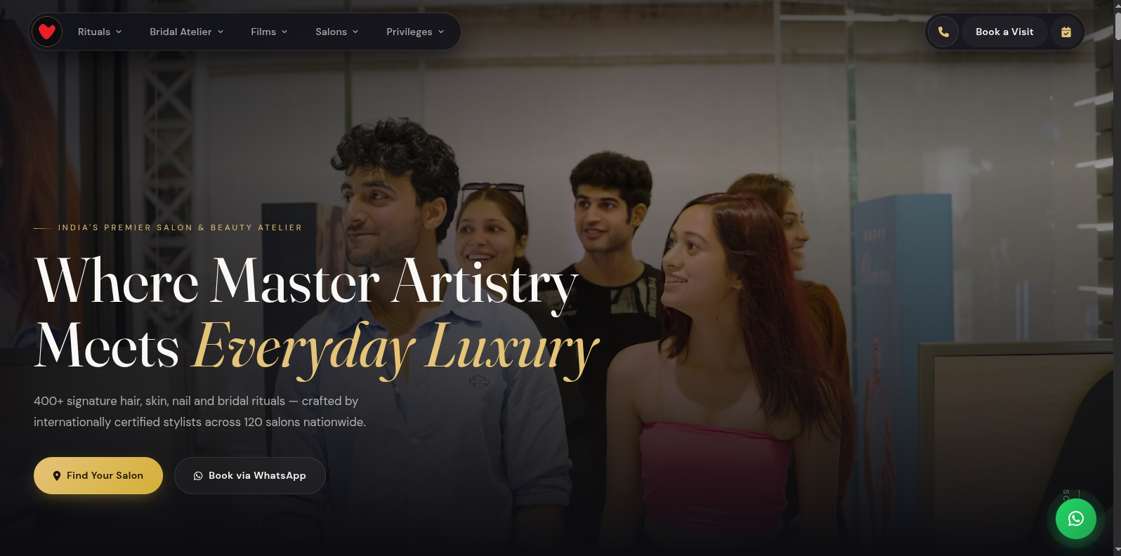 Enrich Beauty live website screenshot